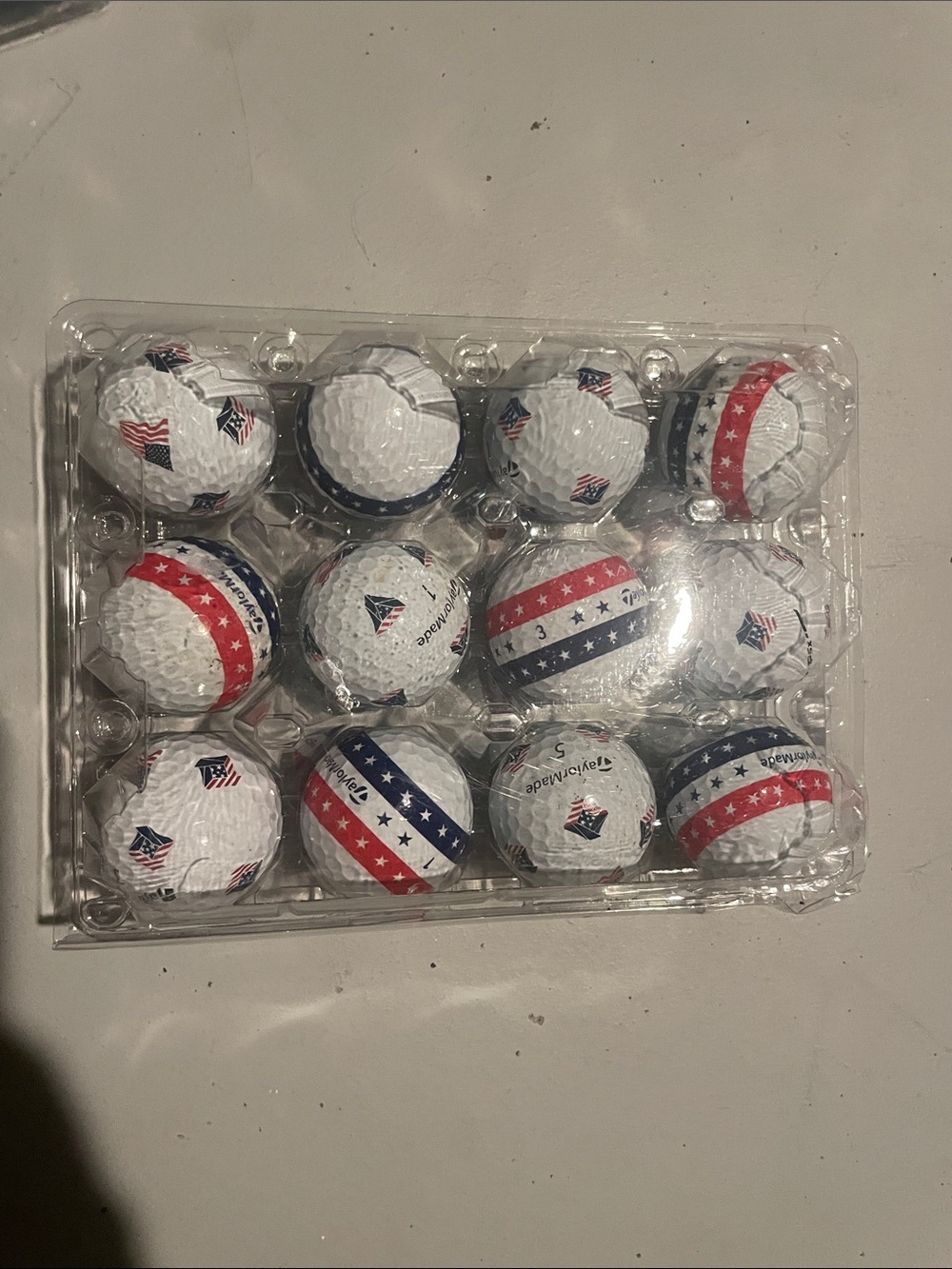Patriotic Golf Balls - White with Red & Blue Stars